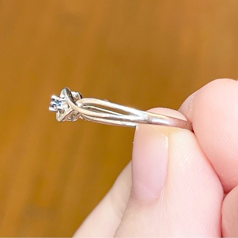 14k solid white gold filigree blue sapphire triplet double heart stateme… - Picture 7 of 9